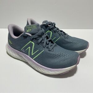 New Balance Fresh Foam X Evoz v3 Women's Size 8 Grey Lime Purple WEVOZLL3